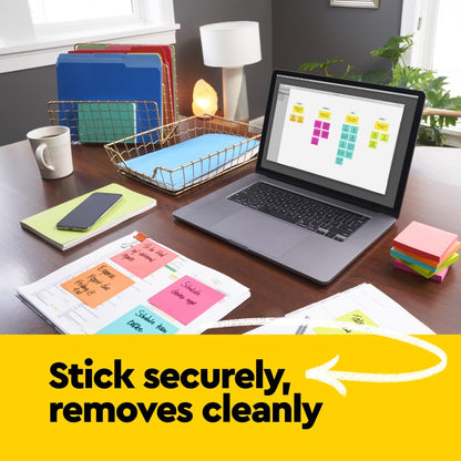 Post-it Mini Notes, 1 3/8 in. x 1 7/8 in., 24 Sticky Notes Pads, 100 Sheets per Pad, Poptimistic Collection, School Supplies and Oﬃce Products, The Original Post-it Note