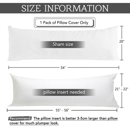 StangH White Velvet Body Pillow Cover with Hidden Zipper, Super Soft Touch Body Pillowcase for Kids Babies/Pregnant Women/Adults, Beach White, 20 x 54-inch, 1 Piece
