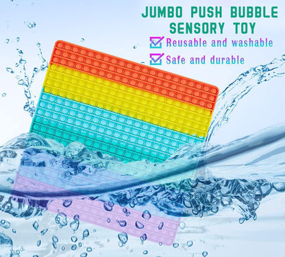 Jumbo Big Large Fidget Toy, 441 Bubbles Push Giant Huge Rainbow Square Fidgets Autism ADHD Sensory Toys Cool Stuff Gift, Stress Relief Anxiety Kids Girl Boy Adult Mega Toys Birthday Gifts