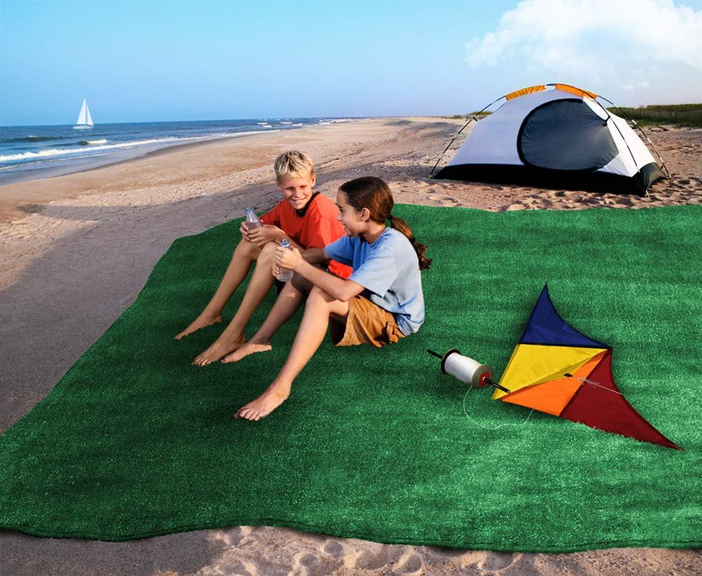 House, Home and More Outdoor Turf Rug - Green - 10 Feet X 15 Feet