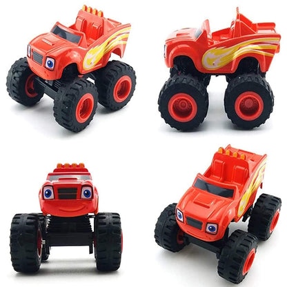 GOLDINPOT Monster Machines Toy Truck & Figure Set - Friction-Powered Stunt Vehicles, Durable ABS Construction Drop-Resistant for 3-6 Year Old Toddlers Kids | Push & Go Monster Cars for Pretend Play