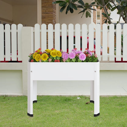 PROXRACER Raised Garden Bed with Detachable Legs Elevated Metal Planter Box for Growing Fresh Herbs Vegetables Flowers Succulents&Other Plants for Outdoor Backyard Patio Deck Balcony White S