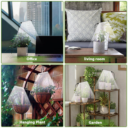WeeLeeGoo Grow Light 2 Pack, 6000K Full Spectrum Gooseneck Growing Lamp for Indoor Bonsai Pot Succulents Micro Greens Mini Plants, Dimmable & Auto Timer 4 8 12H
