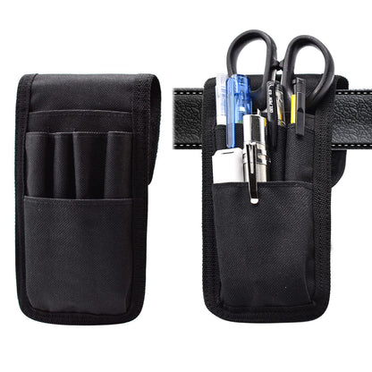 2 Pcs KATOLK Belt Pen Holder, Multifunctional Adjustable Tactical Pencil Pouch, Detachable Military Duty Pencil Sleeve Case, Can Hold Pens, Rulers and Scissors (Black)
