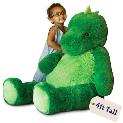 Vermont Teddy Bear Giant T-Rex Stuffed Animal | 4 Foot Dinosaur Plush Toy from Giant Cuddle Collection for Kids and Adults | Hand Finished in Vermont USA