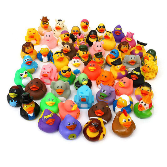 XY-WQ Rubber Duck 50 Pack for Jeeps Bath Toy Assortment - 2.3 Inch Bulk Floater Duck for Kids - Baby Showers Accessories - Party Favors, Birthdays, Bath Time, and More (50 Varieties)