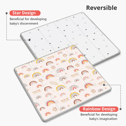 PIGLOG Baby Play Mat, Middle 59X59" Playmat for Playpen, 0.8 Inch Thick Foldable Baby Crawling Mat, Portable Playmat for Babies and Toddlers, Infants, Toddler, Kids