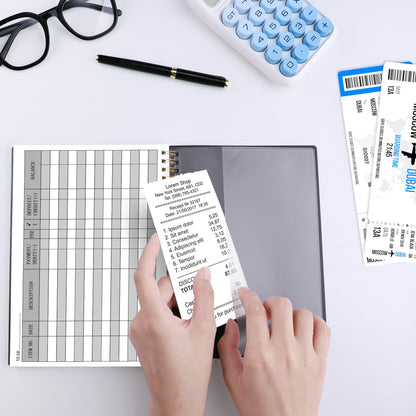 HAUTOCO Check Registers for Personal Checkbook, Transaction Expense Ledger Log Book for Small Business, Checking Account Register Book to Track Payments, Deposits, Finances, 8.4 x 6.2'', Black