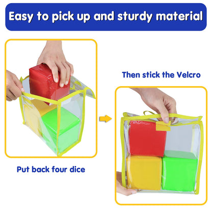 Godery DIY Education Playing Game Dice, Pocket Cubes for Teaching (Set of 4)