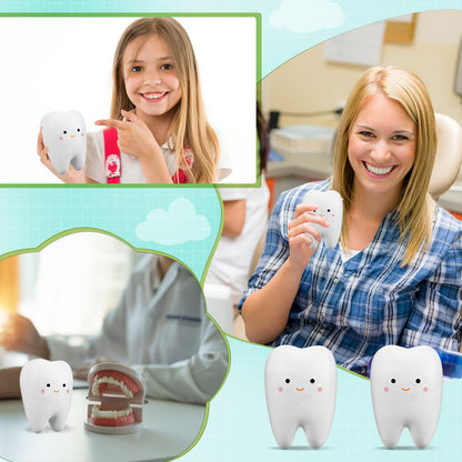 Shappy 12 Pcs Dentist Gift Teeth Jumbo Kawaii Teeth Slow Rising Squeeze Cute Tooth Cartoon Tooth Toy for Girls and Boys Soft Stress Relief Cute Squeeze Dental World Oral Health Day Gift