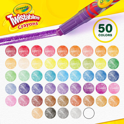Crayola Mini Twistables Crayons for Kids (50ct), Back to School Supplies, No Peel Crayons for Coloring Books, Gift for Toddlers & Kids, Arts & Crafts, 3+