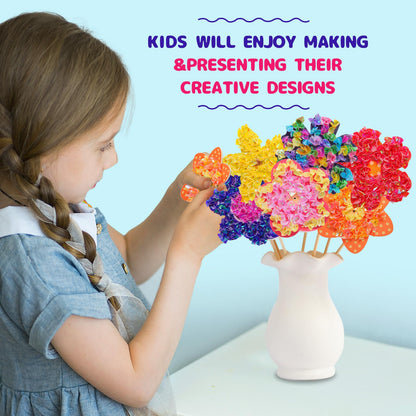 Yrinfay Poke Arts and Crafts kit for Kids, DIY 7 Flowers & 2 Butterflies & 1 Dragonfly, Mess Free Creative Game Toys for Girl 6-8 8-12, Gifts for Boys & Girls Ages 6 7 8 9 10 11 12 Years Old