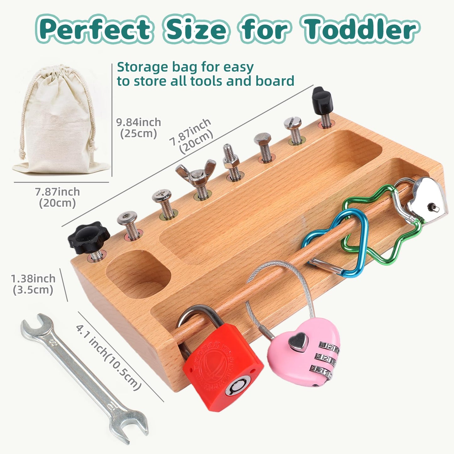 TOUHKAN Montessori Screwdriver Board Set Lock and Key Toys Kids Tools Nuts and Bolts Montessori Toys for 3 4 5 Year Old Learning Practical Life Materials Fine Motor Skills Occupational Therapy Games