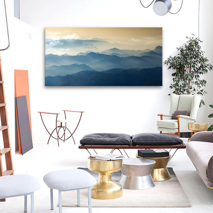 JLXART Large Wall Art Misty Mountain Landscape Canvas Prints Wall Decor Living Room Bedroom Natural Scenery Office Decor Pictures 20"X40"