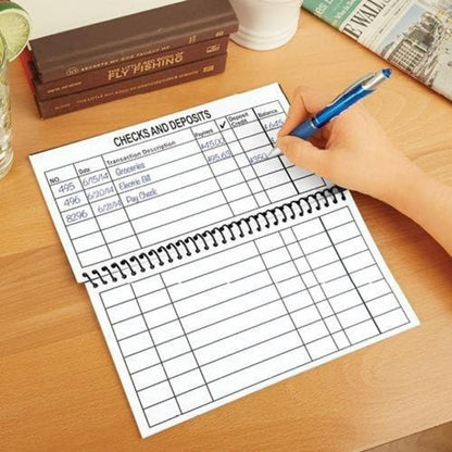 Jumbo Print Check Register Book - Large Print, Easy-to-Read, Spiral Bound, 56 Pages for Personal Accounting, Easy Transaction Reference, 10"L x 5¼"W
