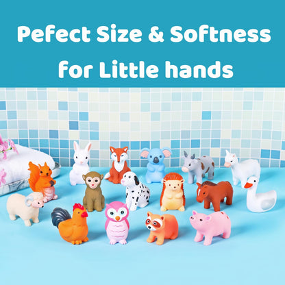 XY-WQ Bath Toys No Hole, for Infants 6-12& Toddlers 1-3, No Hole Bathtub Toys (Animal C2, 16 Pcs)