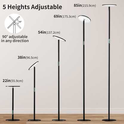 chiphy 85" Tall Grow Light for Large Indoor Plants, 60W Full Spectrum Plant Light with 4/8/12H Timer & Remote, 10-Level Dimmable, Height Adjustable, Ideal for Large Tall Plants & Indoor Trees