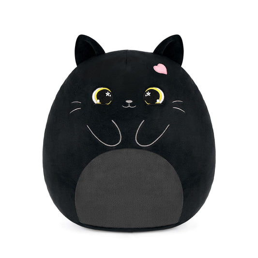 PEACH CAT Original Black Cat Stuffed Animal 12" Cute Kitten Plushies Soft Plush Toys Gifts for Kids
