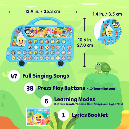 Pinkfong Baby Shark ABC Alphabet Bus (2nd Edition) Sound Pad | Premium Interactive Electronic Toy, Music Pad | Learning & Education Toys, Gifts for Kids and Toddlers