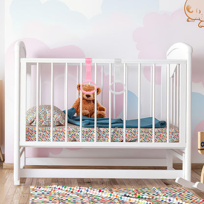 Beavorty Baby Pull up Rings 4 Pcs Plastic Hanging Rings for Playpen and Crib Toddler Walking Assistant and Standing Support Toy for Early Development