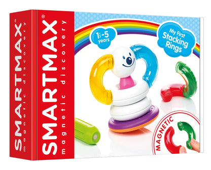 SmartMax My First Stacking Rings Magnetic Building Toy for Ages 1.5–5 – Creative STEM Stacking & Balancing Set