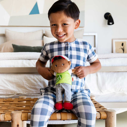 HABA Soft Doll Mason – 11.5" Plush Baby Boy Toy with Black Hair and Soft Toddler Companion for Ages 6 Months and Up, First Doll Gift for Kids, Machine Washable, Huggable & Durable