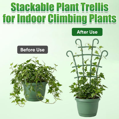 4PCS Indoor Small Trellis,Stackable Plant Trellis for Indoor Climbing Plants,Small Plant Climbing Trellis for Potted Plants Plastic Climbing,Potted Plant Trellis for Houseplants