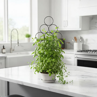Plant Trellis for Climbing Plants Indoor Outdoor, Trlzey 3 Pack Stackable Metal Trellis - Small Garden Trellis for Potted Plants, Vine Support for Ivy, Flowers, DIY Home Deco