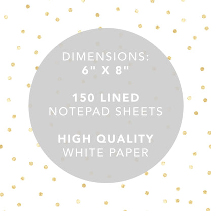 Graphique Large Notepad, Brush Strokes – 6" x 8", Cute Notepad with 150 Tear-Off Sheets, Features the Word “Notes” on Every Page – Perfect for Note Taking, List Making, and More