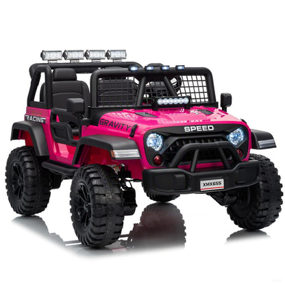 24V 2 Seater Kids Electric Truck with Parent Remote Control, 4WD Ride on Car for Toddlers & Kids 4-8, 100Min Battery, Dual Motor, All Terrain Electric Vehicle Gift for Boys Girls