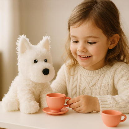 WEIGEDU West Highland White Terrier Dog White Westie Puppy Stuffed Animals Plush Toys for Kids Girls Boys Baby Birthday Bedtime Gift, 12 inches