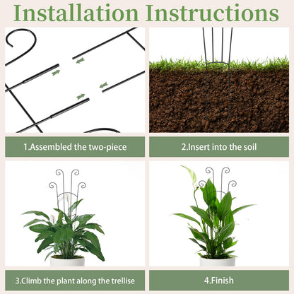 2 Pack 32.6'' Taller Plant Trellis for Climbing Plants Indoors & Outdoor, Garden Metal Trellis Plant Support for Potted Plants, Houseplants, Flowers Vine, Ivy, Pothos, Monstera