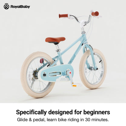 RoyalBaby EZ Kids Bike,16 Inch Convertible Balance to Pedal Bike for Boys & Girls,Beginner Bicycle for Ages 4-7 Years,Blue