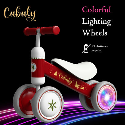 Cubuly Red Baby Balance Bike for 1-3 Year – First Birthday Boy Girl Gifts 12-36 Month Mini Bike|Colorful Lighting Wheels|Ride on Toys |Toddler Balance Bike 1-3 Indoor/Outdoor