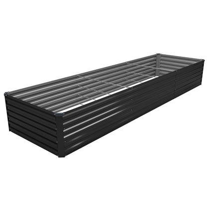 MGNO 12x2x1.5FT Galvanized Raised Garden Bed-Outdoor Planter Box for Vegetables-Metal Garden Bed,RRectangle Planting Box for Herb,Flower,Black