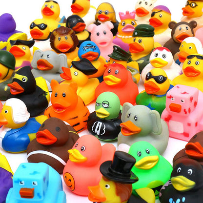 XY-WQ Rubber Duck 100 Pack for Jeeps Bath Toy Assortment - 2.3 Inch Bulk Floater Duck for Kids - Baby Showers Accessories - Party Favors, Birthdays, Bath Time, and More (50 Varieties)