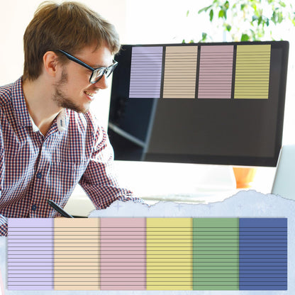 Yinder 6 Pack 180 Sheets Pastel Transparent Sticky Notes Translucent Clear Lined Self Sticky Note, Back to School Gifts for Bible Tabs, Book Tabs, School Supplies, Office, 4 x 6 Inch (Light Color)
