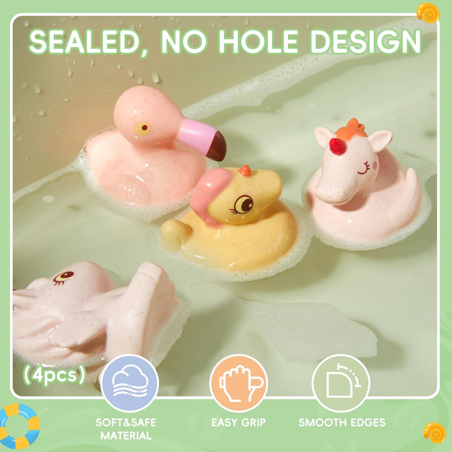Mold Free Bath Toys, 15PCS | Safe Fun & Easy Clean Floating Boats & Rotating Waterfall Cups & Sealed with No Holes Floating Tub Toy and Mesh Bag for Babies 18+ Months | Bathtub Pool Water Toddler Toys