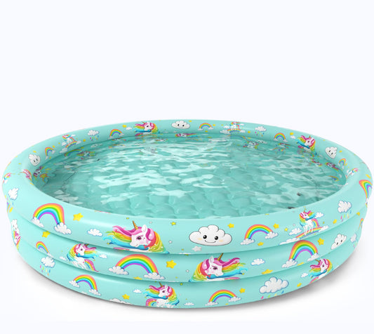 Jasonwell Inflatable Baby Kiddie Pool - Toddler Pool Kids Paddling Baby Swimming Pools Blow Up Ball Pit Infant Wading Pools for Backyard Piscina Inflable para Niños (59in Unicorn)