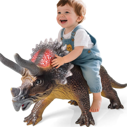 Gzsbaby Dinosaurs King Giant Triceratops Dinosaur Toy – 32 inches Realistic Lifelike Dinosaur Figure, Jumbo Dino Toys for Kids Toddler 3-5 5-7 Years, Perfect Party Favors, Birthday Gifts
