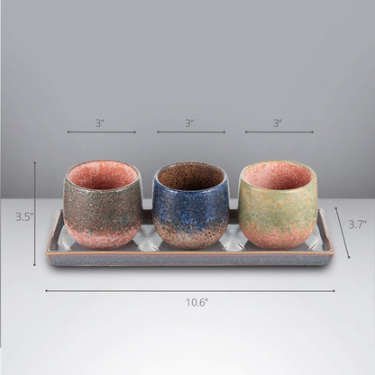 CEEFU 3 Inch Ceramic Succulent Planter Pot Planting Pot Flower Pots Small Planter Pots for Indoor/Outdoor Mini Plant, with Drain Hole and Ceramic Saucer