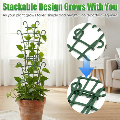 5 Pcs Trellis for Potted Plants,Stackable Plant Trellis for Climbing Plants Indoor, Small Plastic Support for Vine Ivy Hoya Houseplants Flower Plant Support