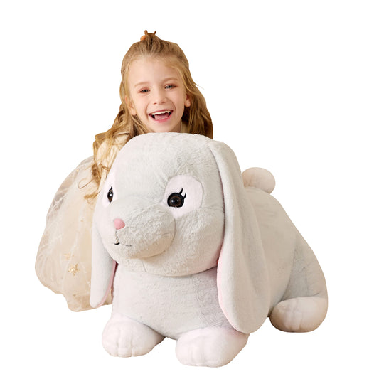 EARTHSOUND Giant Easter Rabbit Stuffed Animal Plush Toy,23 inches Large Realistic Bunny Jumbo Big Size Soft Toys,Cute Huge Plushy Fluffy Fat Plushie,Gifts for Kid