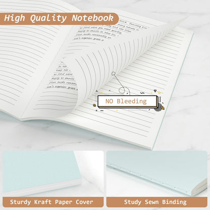 Journaling Notebooks A5 College Ruled Notebook 32 Pack Lined Small Kraft Notebooks Bulk 8.3x5.5 Inches, 16 Colors Composition Notebooks Writing Journal School Supplies for School Work and Travel
