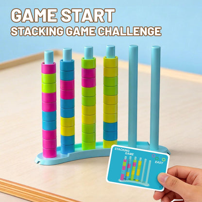 BBnote Color Matching Challenge Game, Fast Pattern Match Ring Stacking Puzzle Stack Games, 1-2 Players, Family Board Game for Kids & Adults, Birthday Easter Christmas Party Gifts for Boy & Girl
