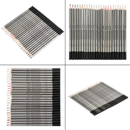 HEEPDD 24Pcs Drawing Sketching Pencil Set, Sketch Art Graphite Shading Pencils 9H 8H 7H 6H 5H 4H 3H 2H H HB F B 2B 3B 4B 5B 6B 7B 8B 9B 10B 11B 12B 14B for Beginners ProArtists