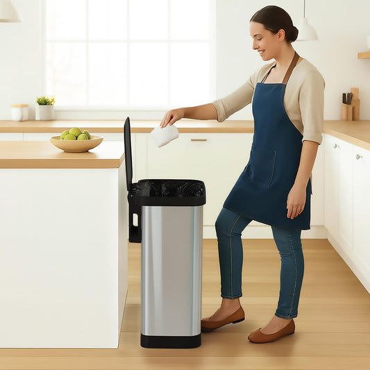 Glad Stainless Steel Step Trash Can with Clorox Odor Protection | Large Metal Kitchen Garbage Bin with Soft Close Lid, Foot Pedal and Waste Bag Roll Holder, 20 Gallon, Stainless