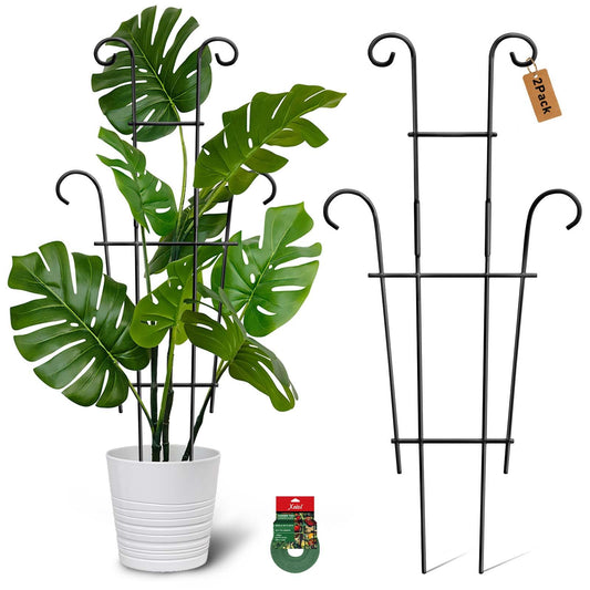 Xeeol Plant Trellis for Potted Plants 2p, Larger 23in Garden Trellis for Climbing Plants Indoor Outdoor, Rustproof House Plant Support Stakes for Pothos Hoya Ivy Flower
