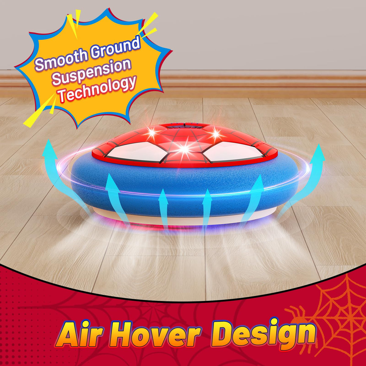 HopeRock Soccer Toys 2 Pack Hover Soccer Ball Toys Indoor Soccer Set with LED Lights, Soft Foam Bumpers, Air Floating Soccer Gifts for Kids Boys Girls Ages 3-12