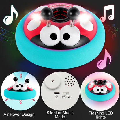 Hover Soccer Ball for Kids,Rechargeable Air Floating Football,LED Lights,Soft Foam Bumpers,Ladybug,Christmas Birthday Gifts,Indoor Outdoor Toy Games for Boys girls Age 3+4,5,7,9,10,11 Year Old,6-8-12
